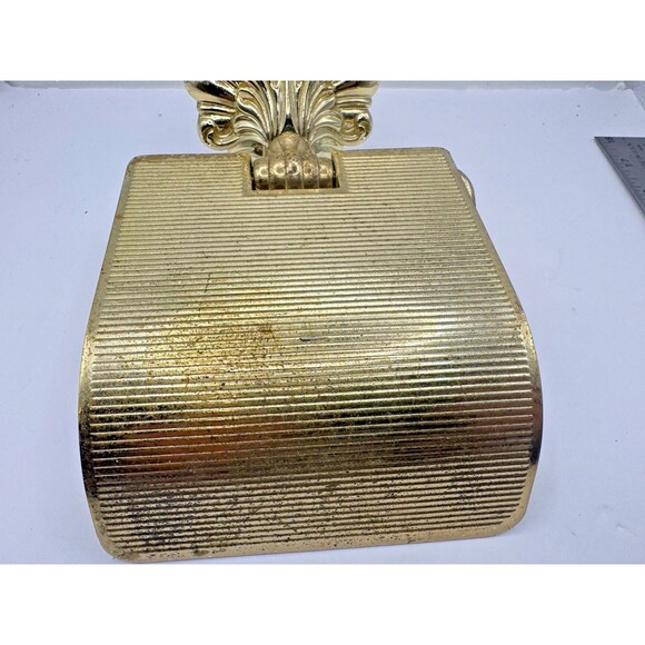Vintage Brass Flap Lid Toilet Paper Holder Roll Dispenser Roller Bathroom - Picture 3 of 5